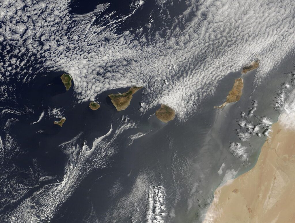 Imagen de satélite del archipiélago canario