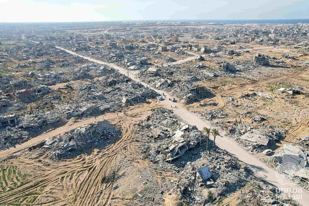 Vista aérea de la destrucción en Rafah, en la Franja de Gaza, en enero de 2025 (imagen de archivo)