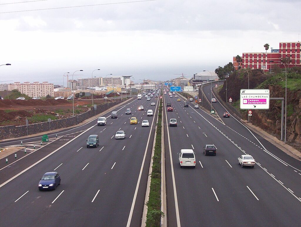 Autopista TF-5 a su paso por San Cristóbal de La Laguna