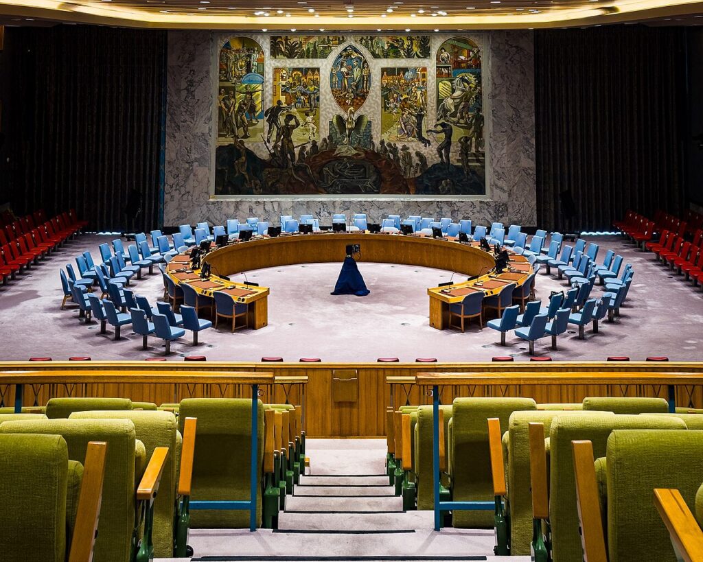 Sala del Consejo de Seguridad en la sede de la ONU en Nueva York