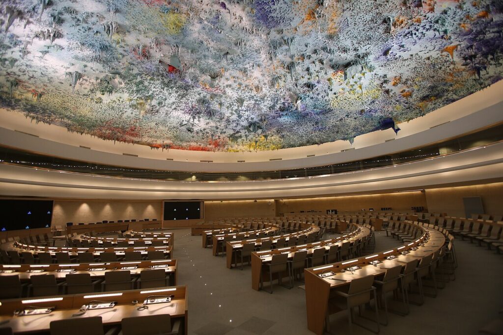 Sala de los Derechos Humanos y de la Alianza de Civilizaciones del Palacio de las Naciones, en Ginebra