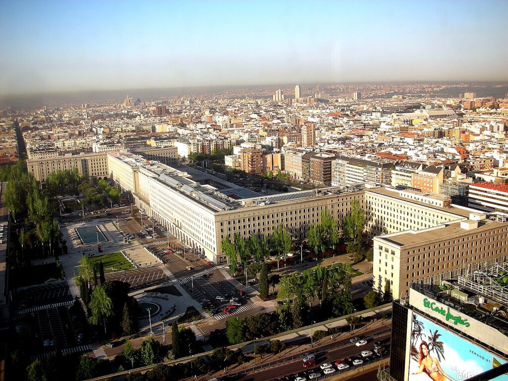 Complejo de Nuevos Ministerios, en Madrid, visto desde lo alto