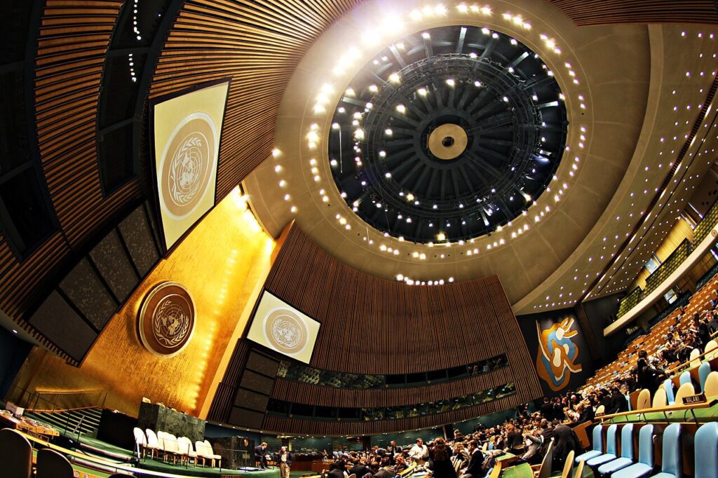 Salón de la Asamblea General en la sede de la ONU en Nueva York