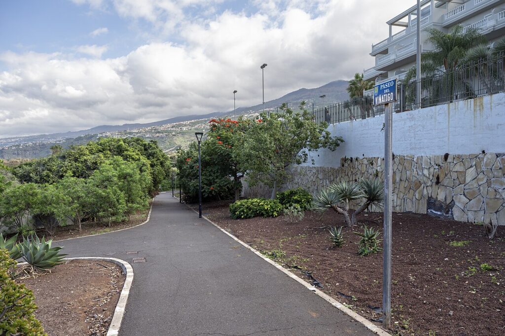 Paseo Viñátigo, en la zona turística de Puerto de la Cruz