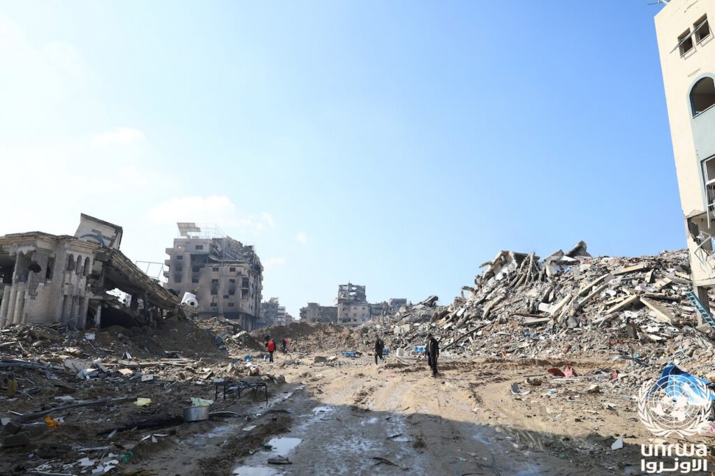 Edificios destruidos en el barrio de Al Maqousi, en la Franja de Gaza, en febrero de 2024