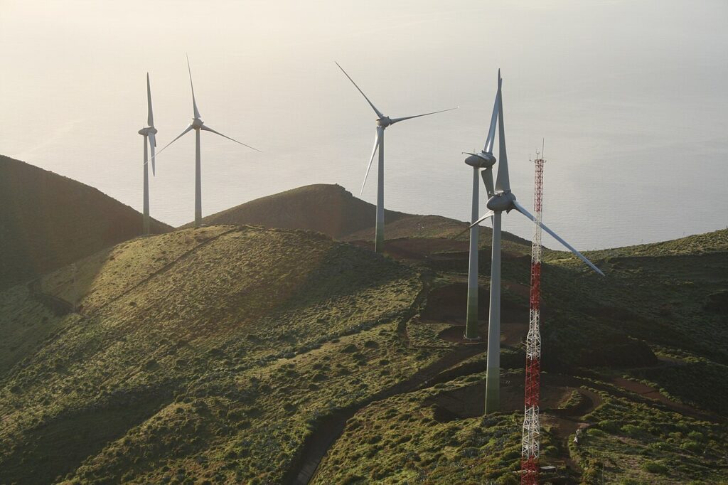 Aerogeneradores de la central hidroeólica de El Hierro
