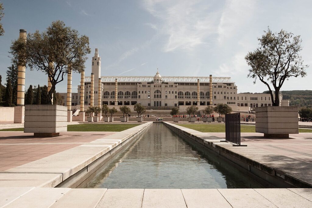 Exterior del Estadi Olímpic Lluís Companys, en Montjuïc, Barcelona