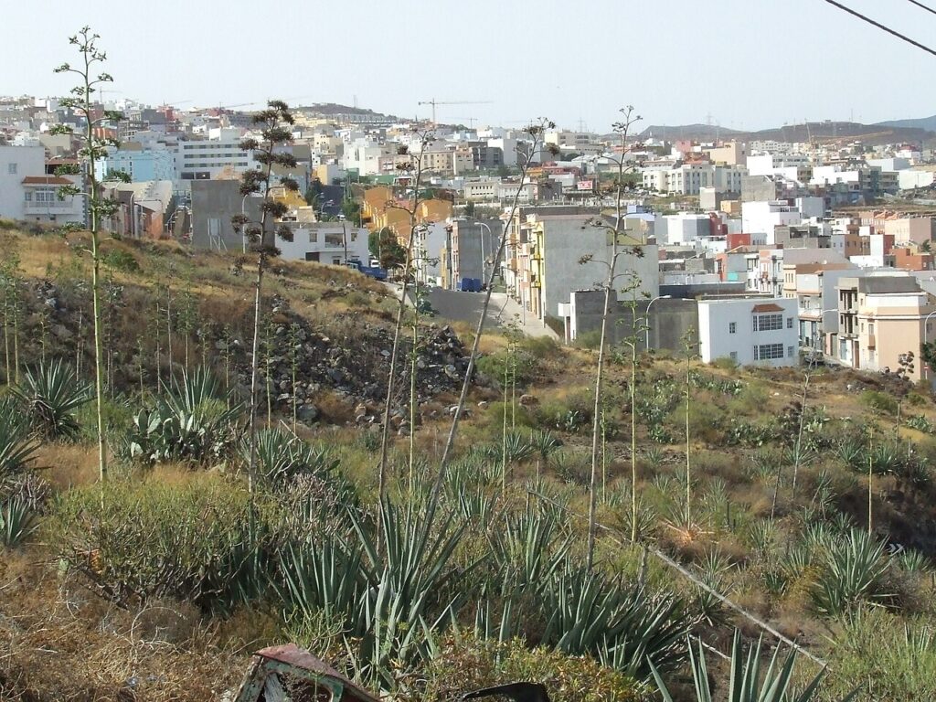 El barrio de El Sobradillo visto desde Santa María del Mar, en Santa Cruz de Tenerife