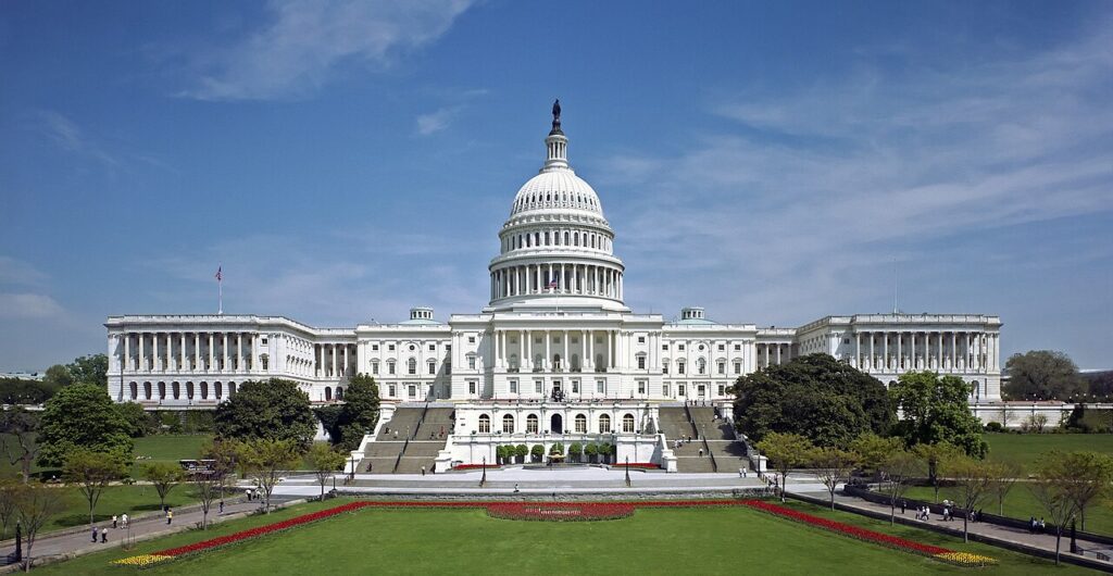Fachada oeste del Capitolio de Estados Unidos, en Washington