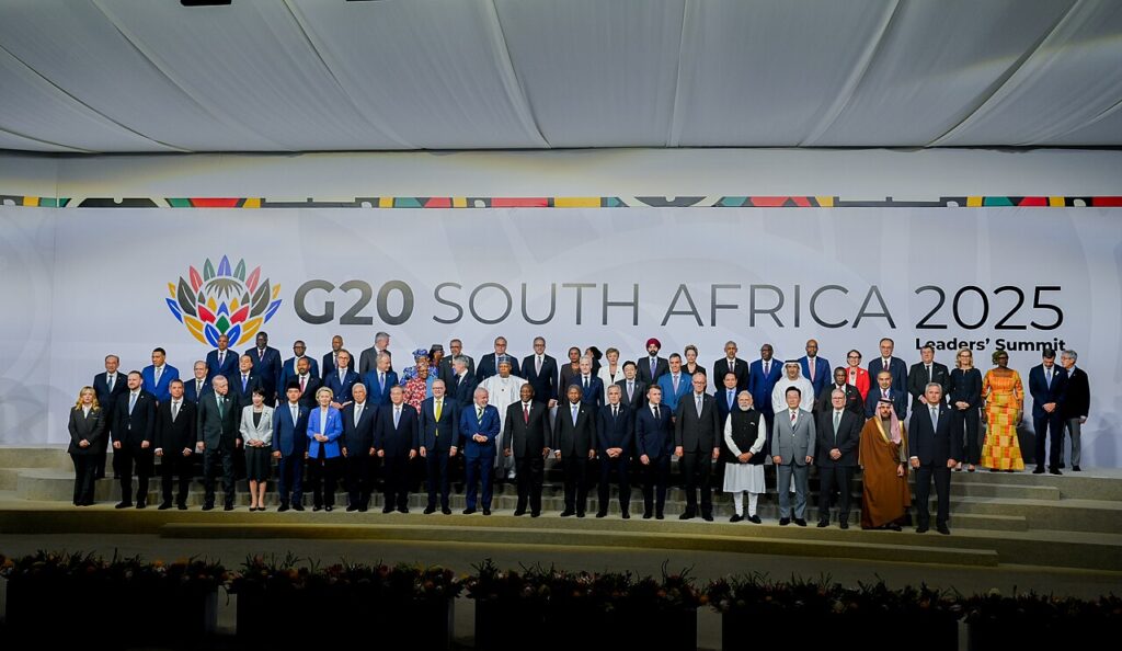 Foto de familia de la cumbre del G20 en Johannesburgo