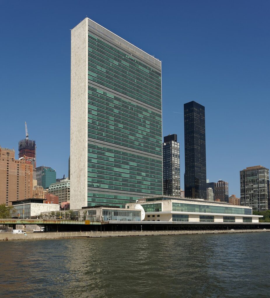 Edificio de la Asamblea General en la sede de la ONU, en Nueva York