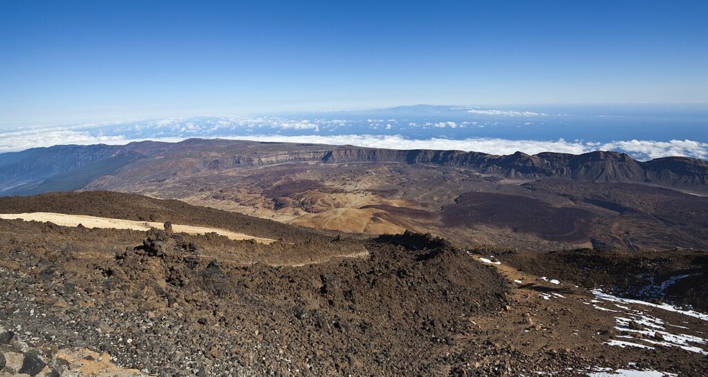 La caldera de Las Cañadas, en el Parque Nacional del Teide
