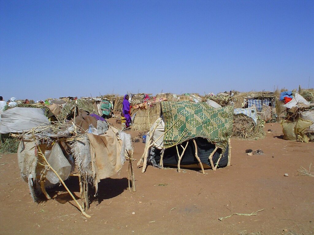 Campo de desplazados en Darfur (Sudán), en una imagen de archivo