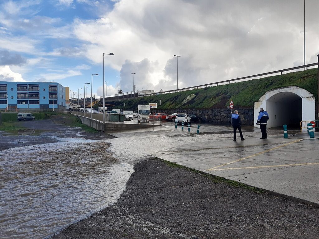 Túnel inundado en Quintanilla (Gran Canaria) tras una lluvia intensa, en una imagen de archivo de 2022