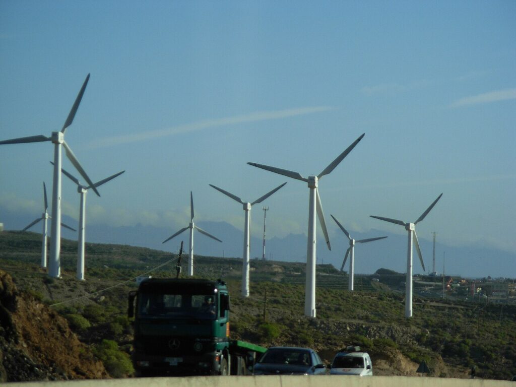 Aerogeneradores en el sur de Tenerife