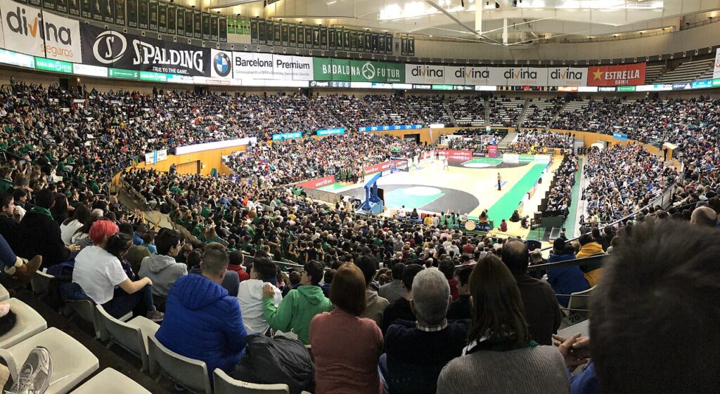 Interior del Palau Olímpic de Badalona durante un partido, en una imagen de archivo