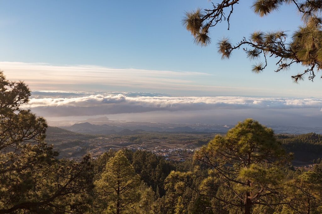 Vista de Vilaflor de Chasna desde un mirador, en Tenerife