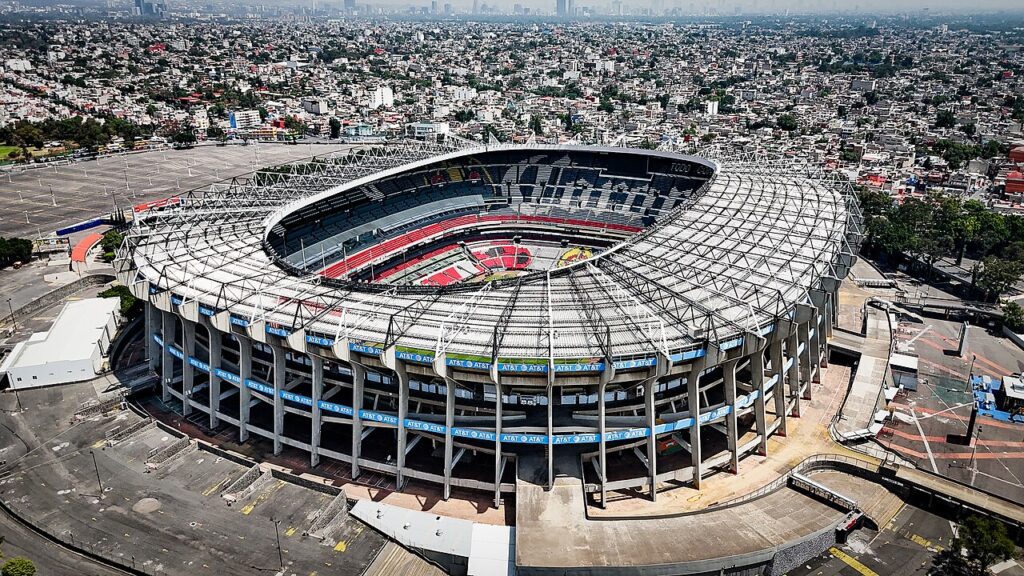 Vista aérea del Estadio Azteca, en Ciudad de México