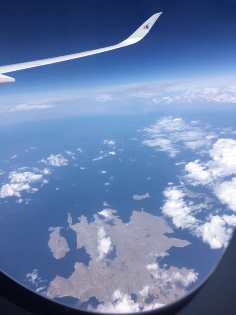 Vista aérea del estrecho de Ormuz