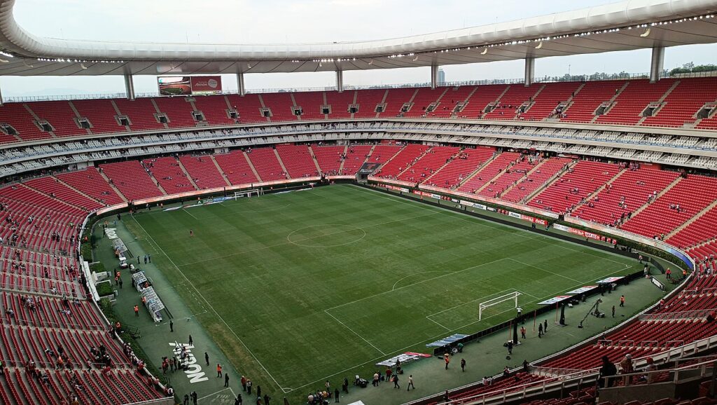 Graderío del estadio de Guadalajara (México), sede del Uruguay-España