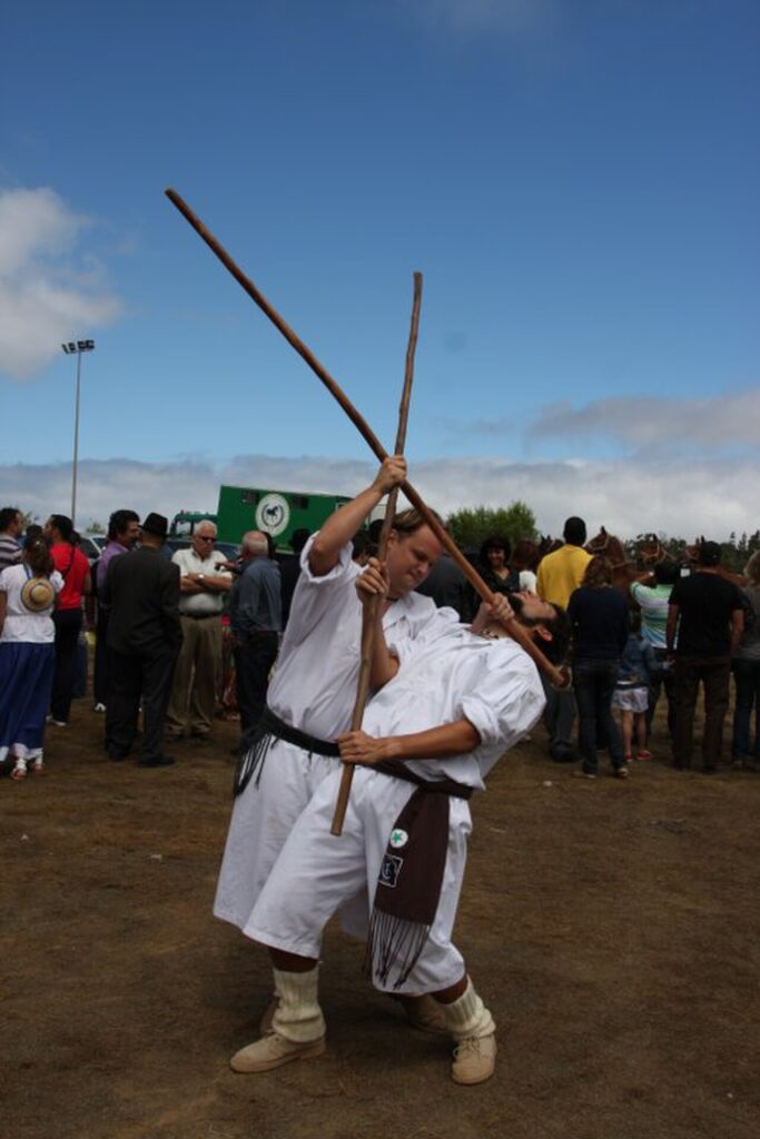Exhibición de juego del palo canario
