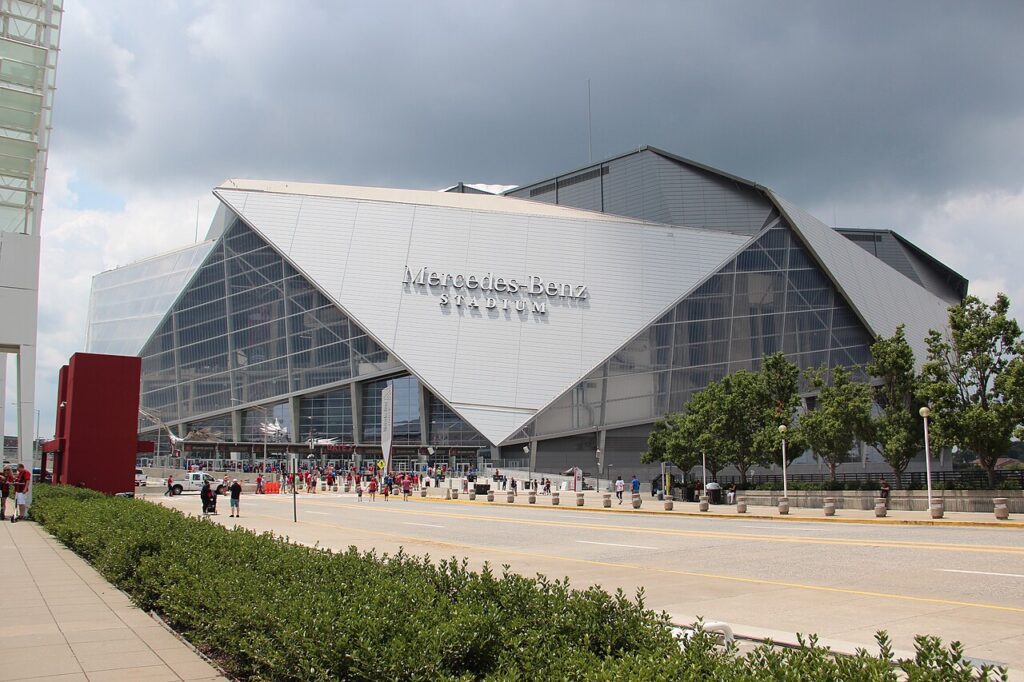 Exterior del estadio de Atlanta, sede de la semifinal del Mundial