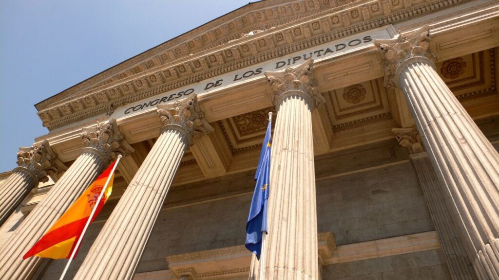 Fachada del Congreso de los Diputados, en Madrid