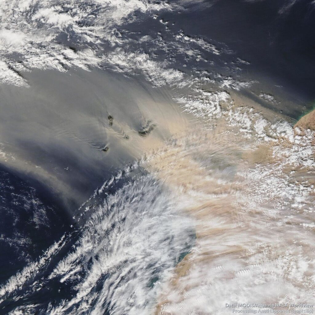 Imagen de satélite del archipiélago canario
