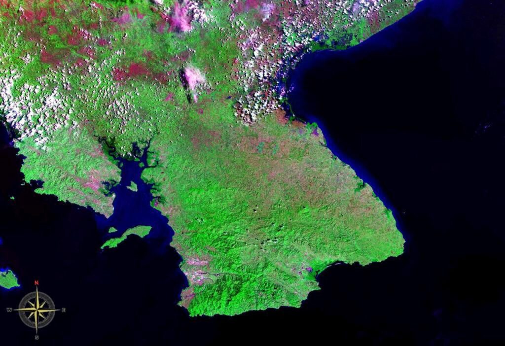 Imagen de satélite de la península de Azuero, en Panamá