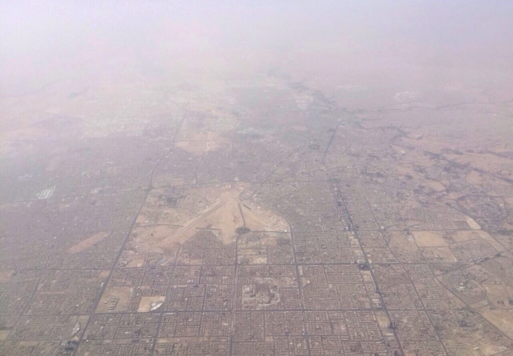 Vista aérea del Aeropuerto Internacional Rey Khalid, en Riad