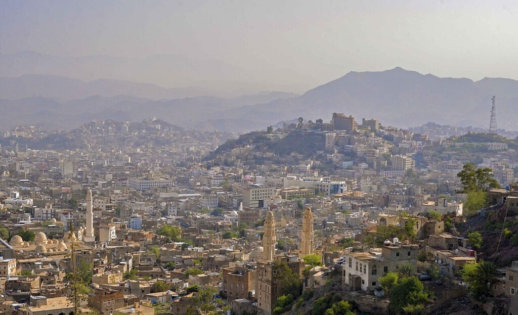 Vista de la ciudad de Taiz, en Yemen
