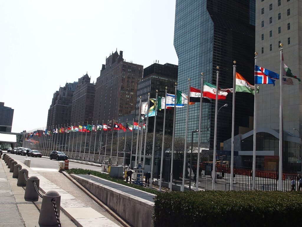 Banderas ante la sede de las Naciones Unidas en Nueva York (imagen de archivo)