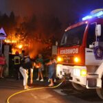Incendio forestal en Puente Sampayo, Pontevedra, en 2016 (imagen de archivo)