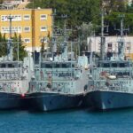 Tres cazaminas de la clase Segura de la Armada Española (imagen de archivo)